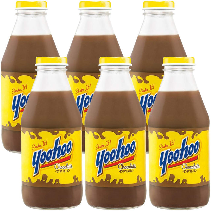 Yoohoo Chocolate Drink, Shake It, 15.5oz Glass Bottle (Pack of 6, Total of 93 Fl Oz)