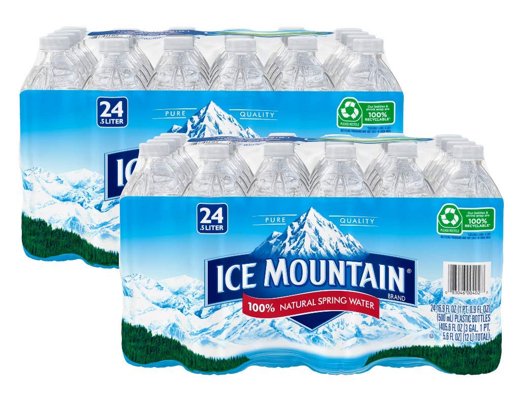 Ice Mountain Natural Spring Water; 16.9 Fl Oz - 2 Cases (48 Pack)
