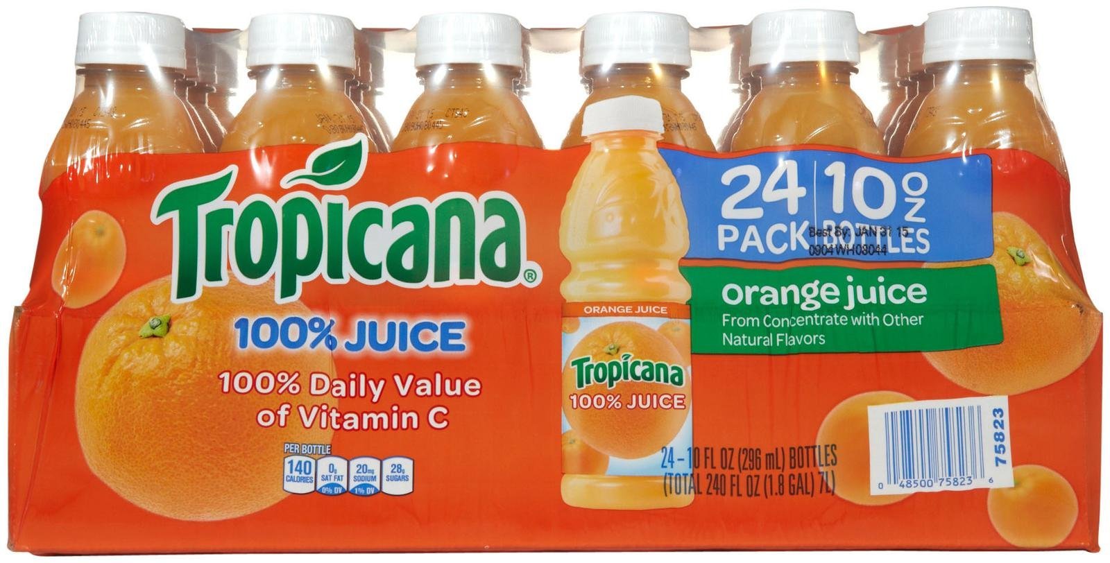 Tropicana 100% Orange Juice, 10 oz, 24 ct