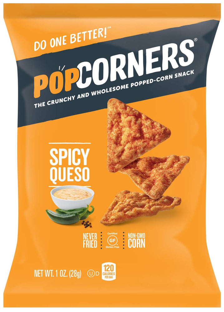 Popcorners Spicy Queso Chips, 1 Ounce -- 40 per case.