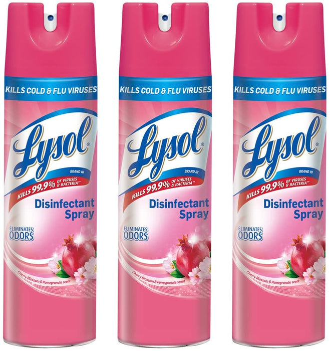 Lysol Disinfectant Spray, Cherry Blossom & Pomegranate Scent, 19 Ounce