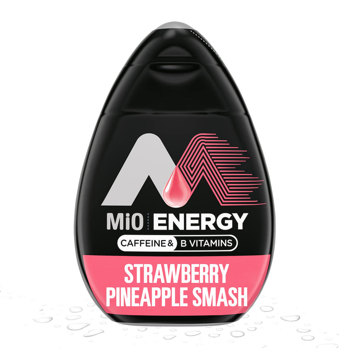 MiO Energy Strawberry Pineapple Smash Naturally Flavored with other natural flavors Liquid Water Enhancer Drink Mix with Caffeine & B Vitamins with 2X More (3.24 fl. oz. Bottle) 1.62 Fl Oz (Pack of 1)