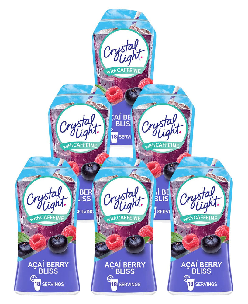 Crystal lights Liquid AA§ai Berry Bliss Energy Drink Mix with Caffeine (1.62 oz Bottle) (6 Pack)