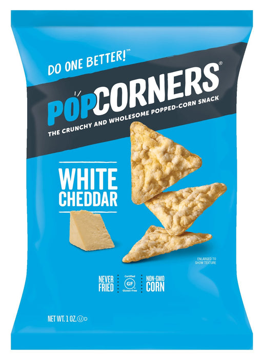 Popcorners White Cheddar Crunchy Wholesome Popped-Corn Snack 1 Ounce (Pack of 40) Cheddar Cheese 1 Ounce (Pack of 40)