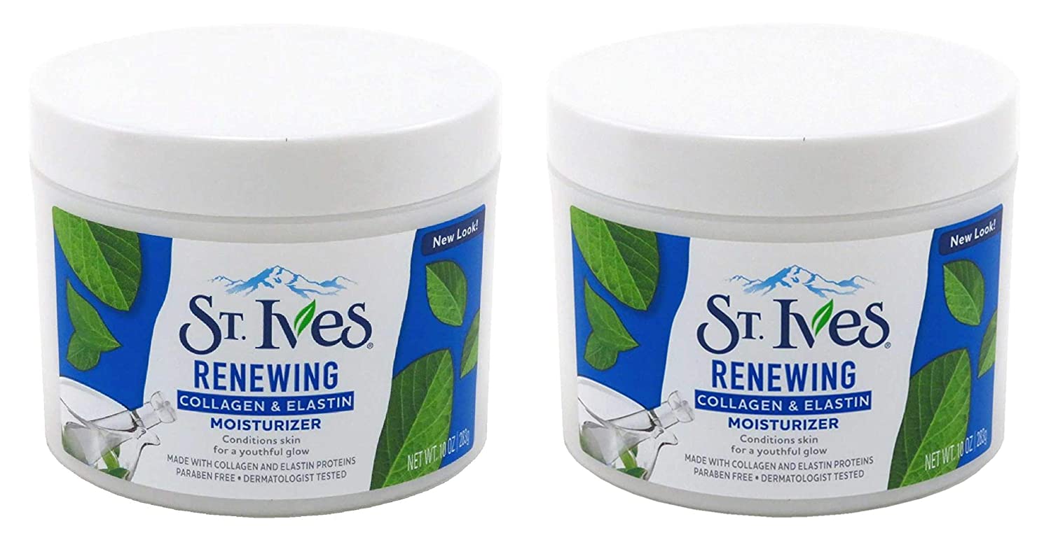 St Ives Moisturizer Renewing Collagen Elastin 10 Ounce Jar (295ml) (2 Pack)