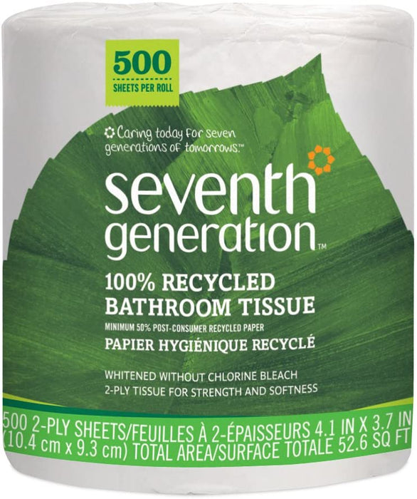 Seventh Generation 100% Recycled 2 Ply Bathroom Tissue, 500-ct