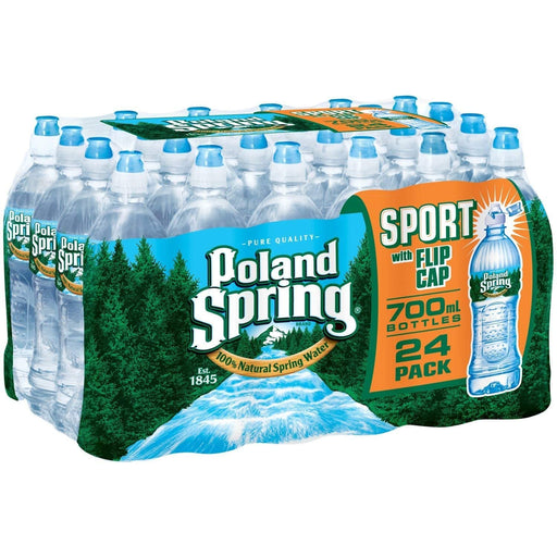 Poland Spring Water ,Sport with Flip Cap 23.7 Oz ( Pack of 24 ) 23.6 Fl Oz (Pack of 24)