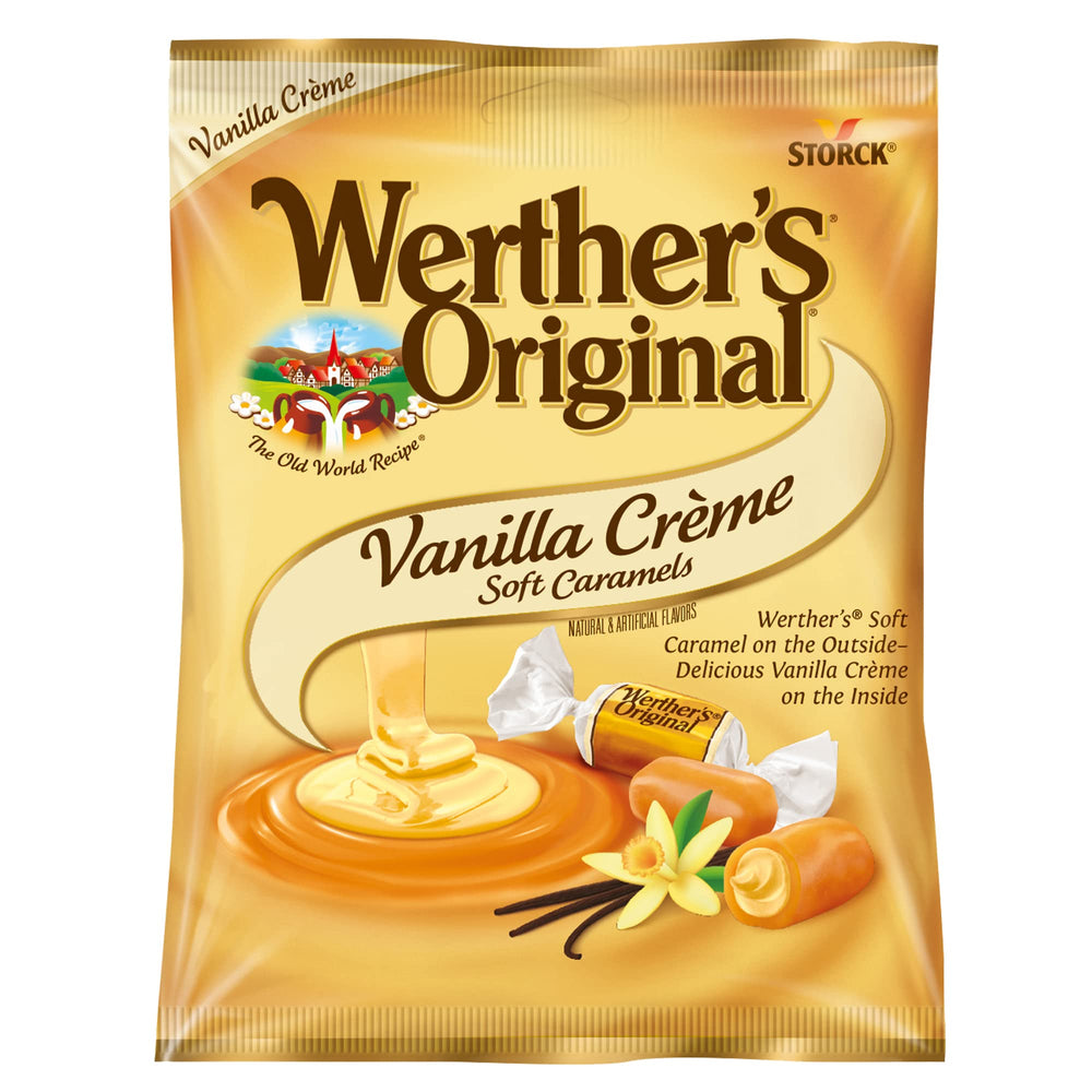 Werther's Original Soft Vanilla CrA¨me Caramel Candy, 4.51 Oz Bags (Pack of 12) 4.51 Ounce (Pack of 12)