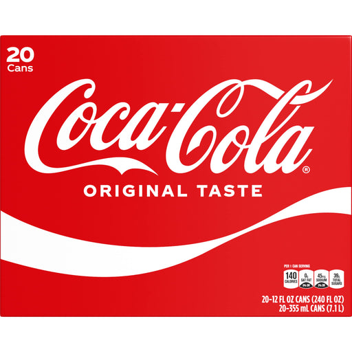 Coca-Cola Soda Soft Drink, 12 fl oz (pack of 20) Original 12 Fl Oz (Pack of 20)