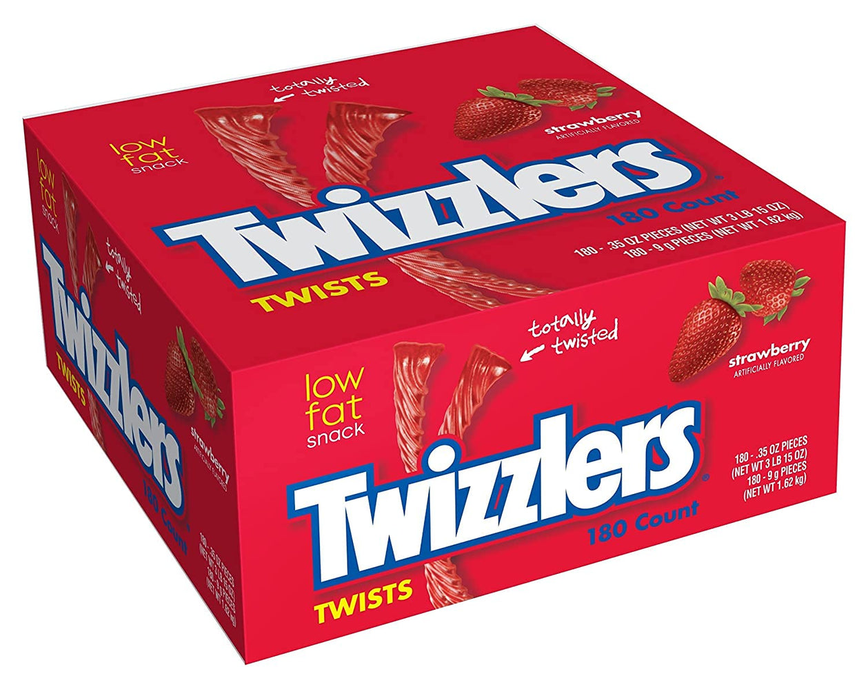 Twizzlers, Individually Wrapped Strawberry Twists, 180-Count 0.31 oz each, net wt. 3 lb. 9 oz. 180 Count (Pack of 1)