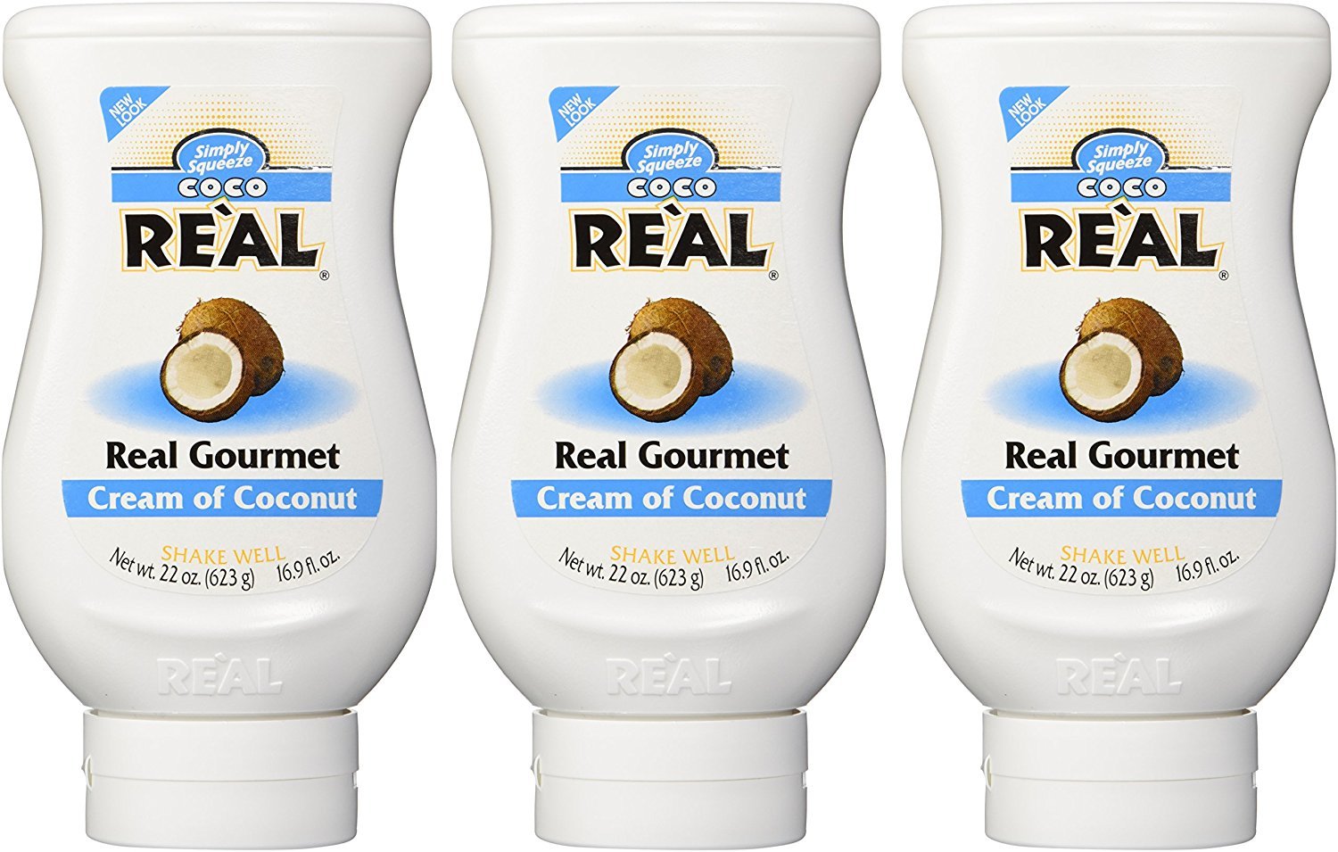 Coco ReA l, Cream of Coconut, 16.9 FL OZ Squeezable Bottle (Pack of 3)