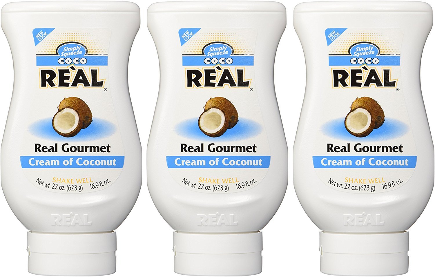 Coco ReA l, Cream of Coconut, 16.9 FL OZ Squeezable Bottle (Pack of 3)