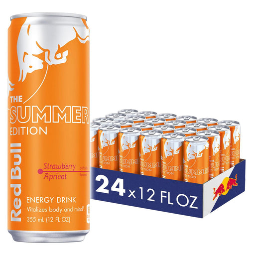 Red Bull Energy Drink, Summer Edition Strawberry Apricot, 12 fl oz (Pack of 24)
