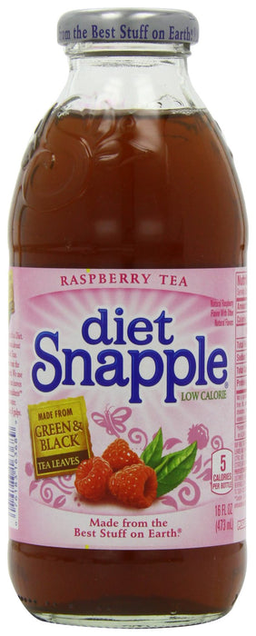Snapple Diet Raspberry Tea Bottles 16 fl oz/473 ml (Pack of 12) 16 Fl Oz (Pack of 12)