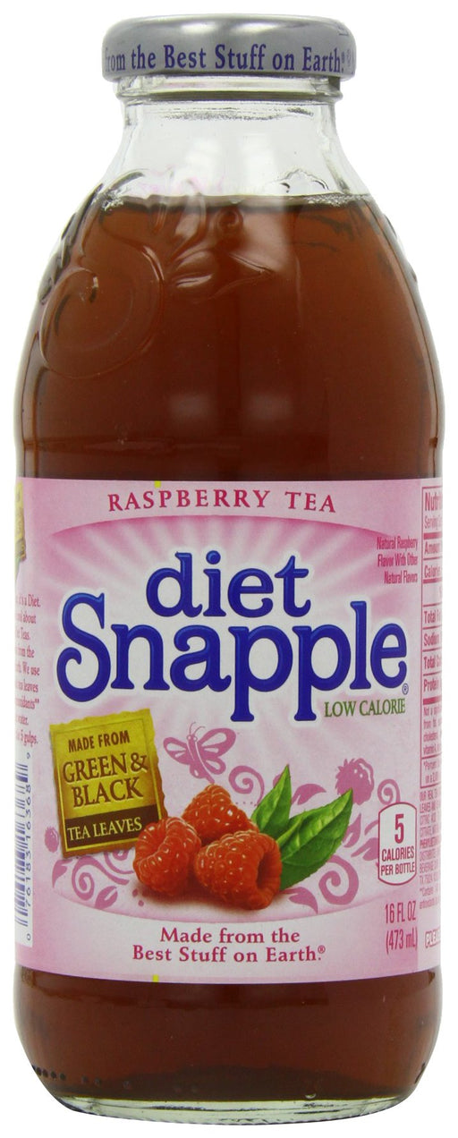 Snapple Diet Raspberry Tea Bottles 16 fl oz/473 ml (Pack of 12) 16 Fl Oz (Pack of 12)