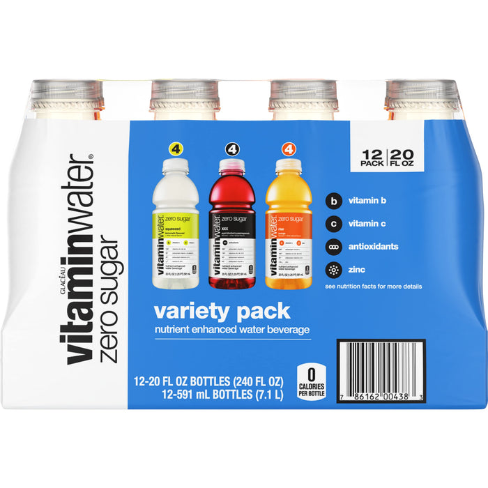 vitaminwater zero Variety Pack,20 Fl Oz (Pack of 12)