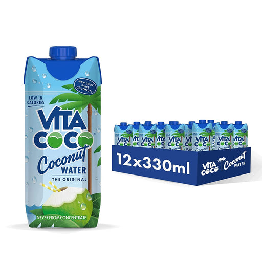 Vita Coco - Pure Coconut Water (330ml x 12) - Naturally Hydrating - Packed With Electrolytes - Gluten Free - Full Of Vitamin C & Potassium