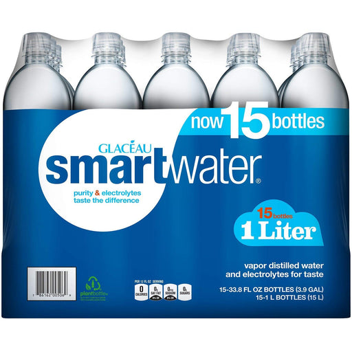 Glaceau SmartWater Water (1 L bottles, 15 pk.) SCSS - SET OF 4