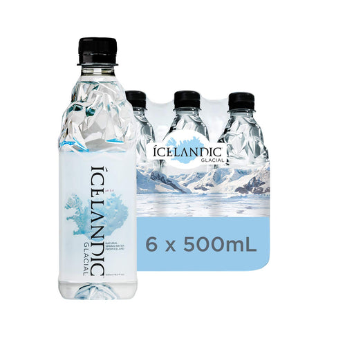 Icelandic Glacial Natural Spring Alkaline Water, 500 mL (6 Count) 16.9 Fl Oz (Pack of 6)