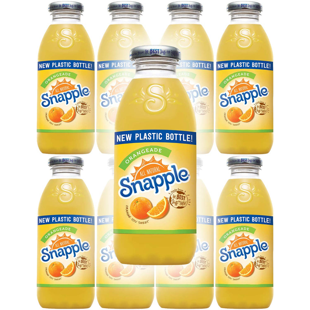 Snapple Orangeade, All Natural, 16 Fl Oz (Pack of 8, Total of 128 Fl Oz)