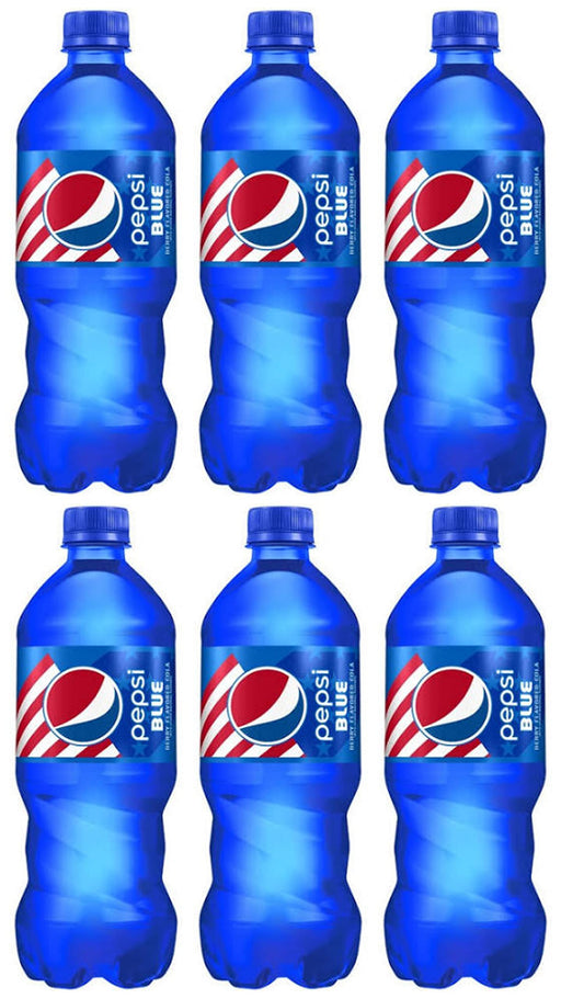 Pepsi blue 20 fl oz, 6 bottles, total 120 fl oz
