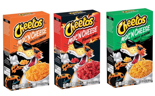 Cheetos Mac'n Cheese - 3 Pack Bundle - Cheesy Jalapeno Flavor 5.7 oz Box, Flamin Hot flavor 5.9 Oz box, and Bold & Cheesy Flavor 5.9 oz Box, 3 Piece Assortment