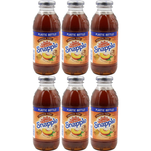 Snapple Peach Tea, All Natural, 16oz Bottle (Pack of 6, Total of 96 Fl Oz)