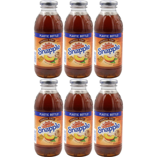 Snapple Peach Tea, All Natural, 16oz Bottle (Pack of 6, Total of 96 Fl Oz)