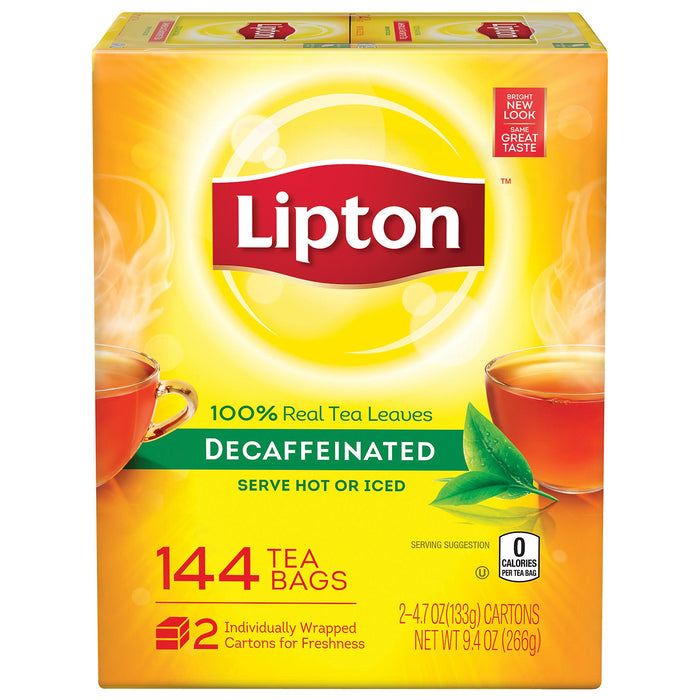 Lipton Decaffeinated Black Tea Bags, 2 Pack 144Count (COMINHKG008922)