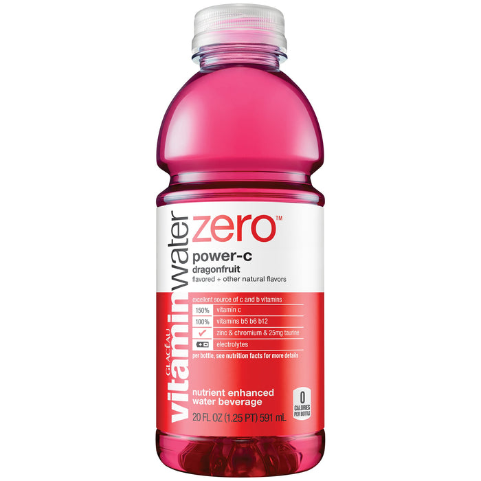 vitaminwater zero Power-C, 20 fl oz, 24 Pack