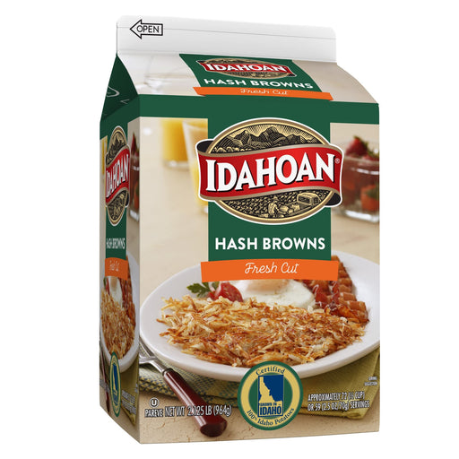 IdahoanA® Shreds Fresh Cut Hash Browns with Seasoning, 2.125 Pound Cartons (Pack of 6) 2.12 Pound (Pack of 6)