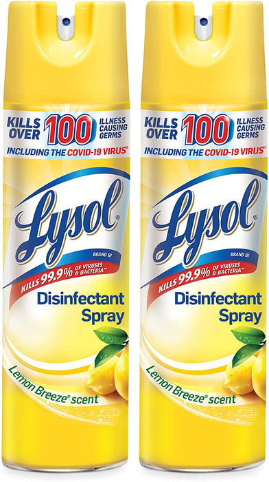 Lysol Disinfectant Spray, Sanitizing and Antibacterial Spray, For Disinfecting and Deodorizing, Lemon Breeze