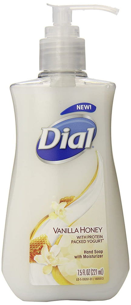 Dial Liquid Hand Soap, Vanilla Honey with Protein Packed Yogurt, 7.5 Fluid Ounces