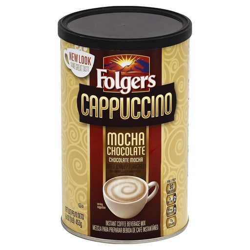 Folgers Coffee Ground Cappuccino Mocha Chocolate, 16-Ounce Packages (Pack of 6)