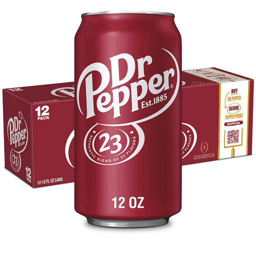 Dr Pepper Soda, 12 fl oz cans, 12 pack Regular