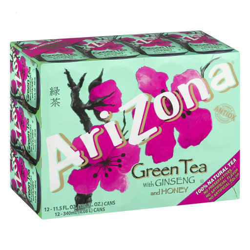 AriZona Green Tea With Ginseng And Honey - 12 PK, 11.5 OZ Can (Pack of 2, Total of 24 Cans)