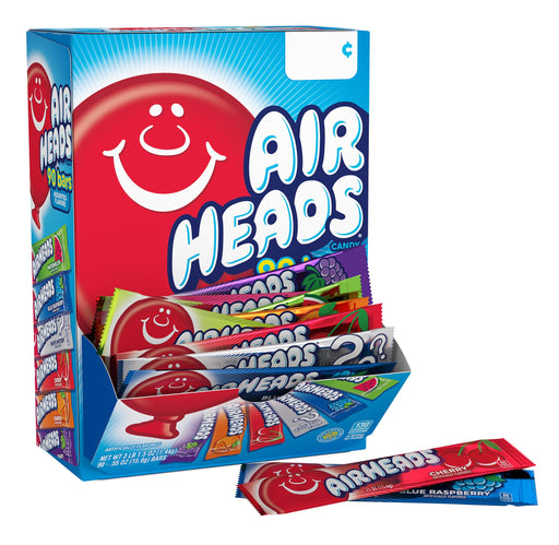 Airheads Candy Bars, Variety Bulk Box, Chewy Full Size Fruit Taffy, Back to School, Halloween, Non Melting, Concessions, Parties, 90 Individually Wrapped Full Size Bars (Packaging May Vary) 90 Count (Pack of 1)