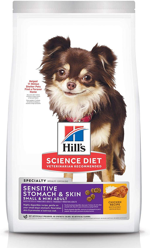 Hill's Science Diet Dry Dog Food, Adult, Small & Mini Breeds, Sensitive Stomach & Skin, Chicken Recipe
