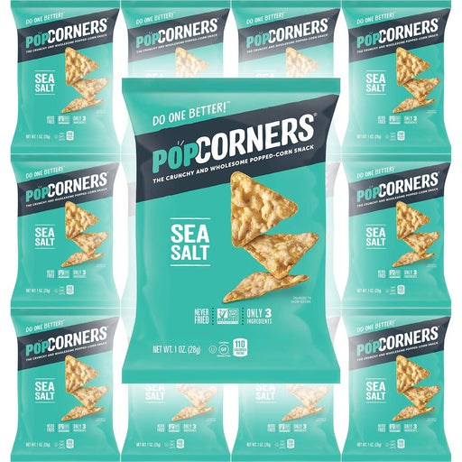 Popcorners Salt of the Earth, Crispy and Crunchy Popped Corn Chips, Gluten-Free Snack, 1oz Bag (Pack of 12, Total of 12 Oz)