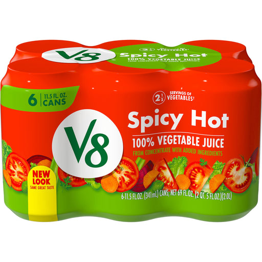 V8 Spicy Hot 100% Vegetable Juice, 11.5 oz. Can (Pack of 6) Spicy Hot 11.5 Fl Oz (Pack of 6)