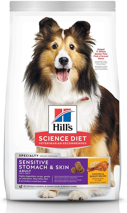 Hill's Science Diet Dry Dog Food, Adult, Sensitive Stomach & Skin Recipes