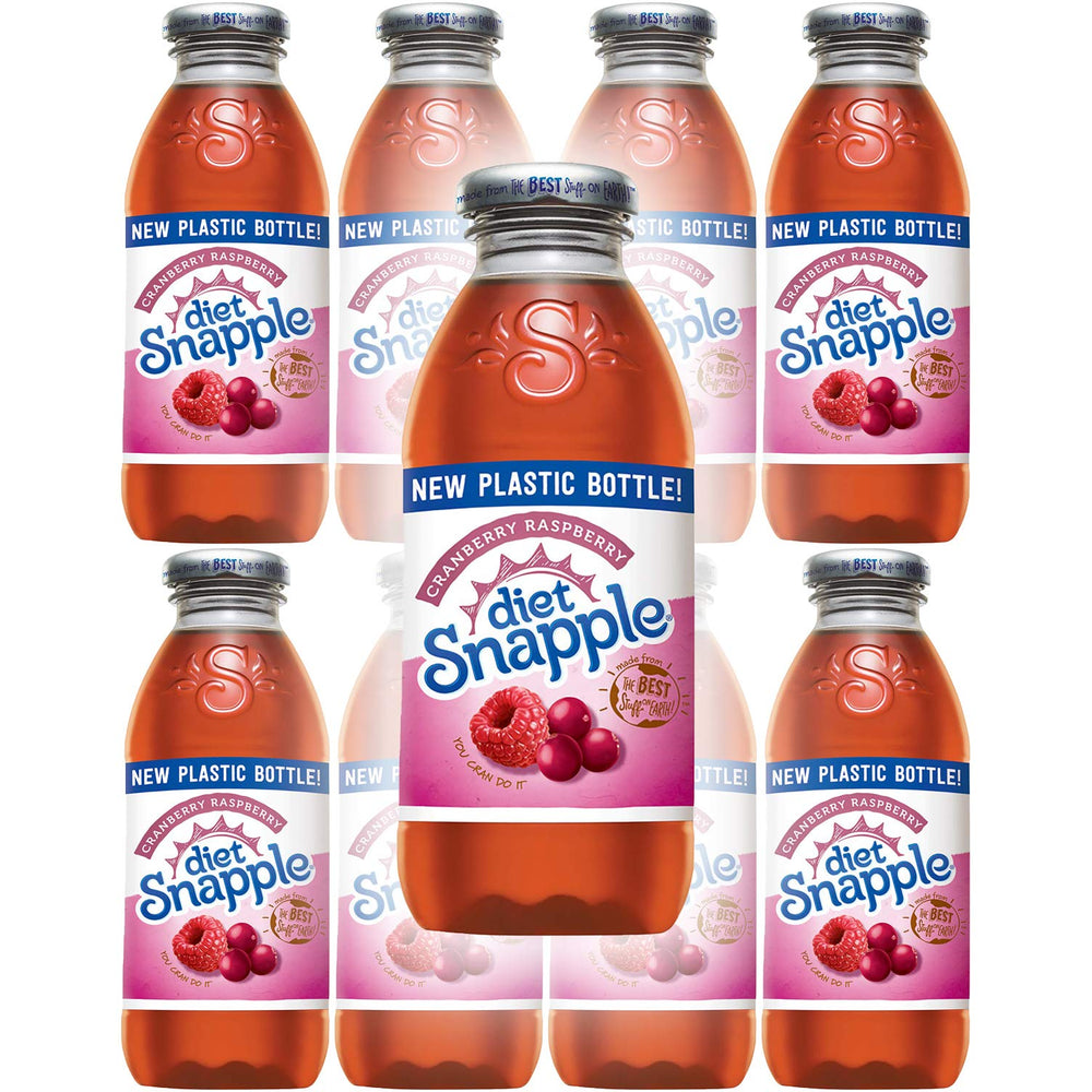Snapple Diet Cranberry Raspberry, All Natural, 16 Fl Oz (Pack of 8, Total of 128 Fl Oz)