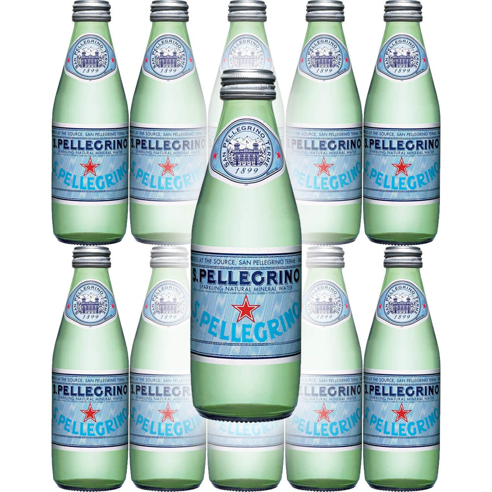 San Pellegrino Sparkling Natural Mineral Water, 8.45oz Glass Bottle (Pack of 10) 8.45 Fl Oz (Pack of 10)