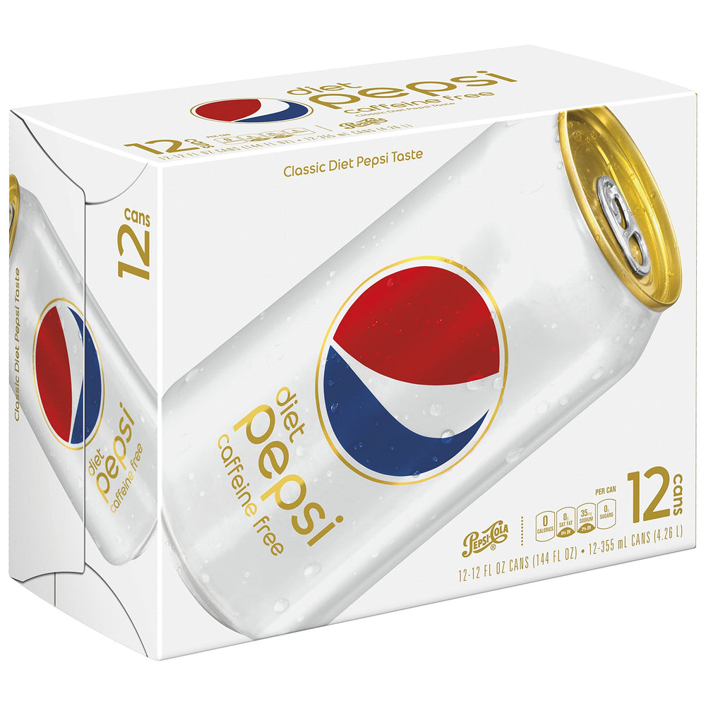 Diet Pepsi, Caffeine Free, 12 ounce Cans, 12 count Diet Pepsi Caffeine Free 12 Ounce Cans, 12 Count