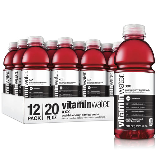 vitaminwater Electrolyte Enhanced Water with Vitamins, xxx Acai-Blueberry-Pomegranate, 20 Fl. Oz (Pack of 12), Packaging May Vary xxx acai-blueberry-pomegranate 20 Fl Oz (Pack of 12)