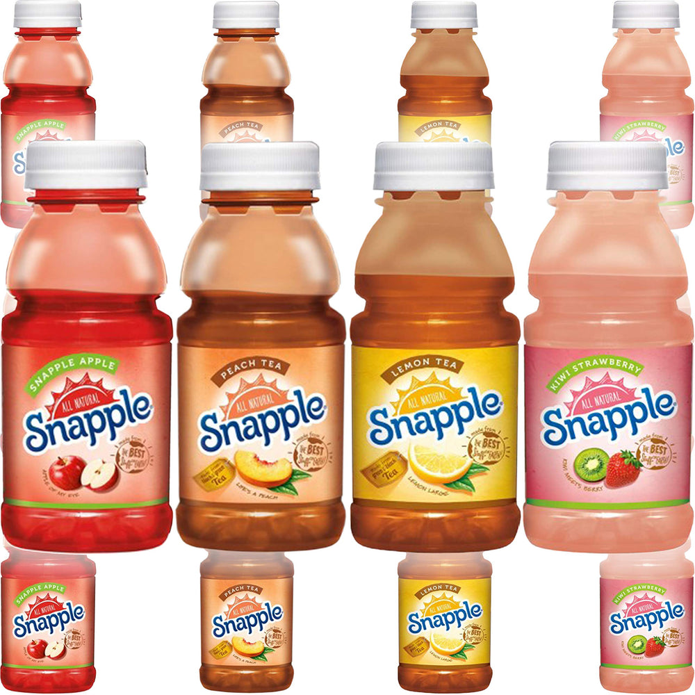 Snapple Variety Pack, Kiwi Strawberry, Peach, Apple, Lemon Tea - All Natural, 8oz Bottle (12-Pack Variety, Total of 96 Fl Oz)