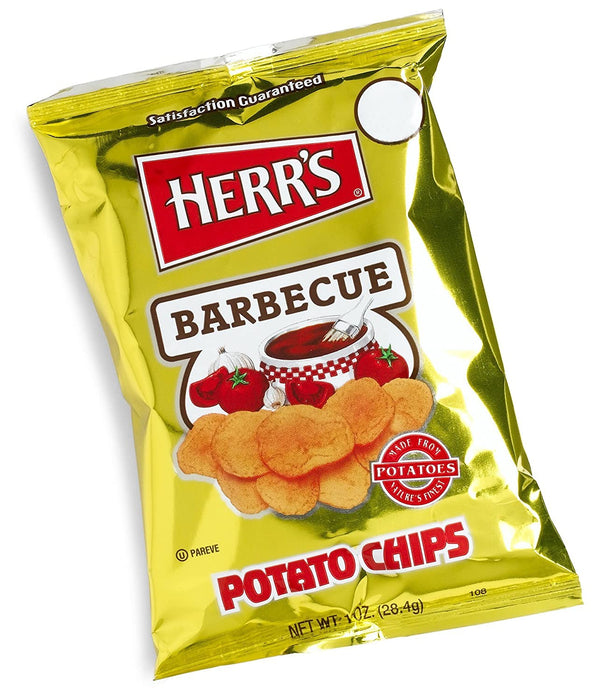 Herr's Potato Chips, Barbecue, 1-Ounce Bags (Pack of 42)