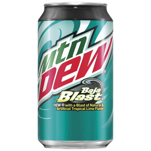 Mountain Dew, Baja Blast, 12 fl oz. cans (18 Pack) Single Flavor Pack Single Flavor Pack 12 Fl Oz (Pack of 18)