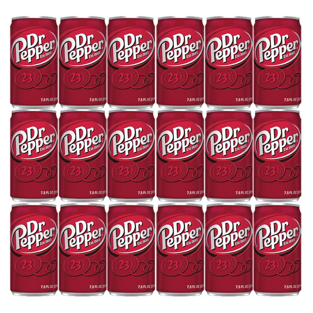 Dr Pepper Soda Mini Cans, 7.5oz Cans (18-Pack) 7.5 Fl Oz (Pack of 18)