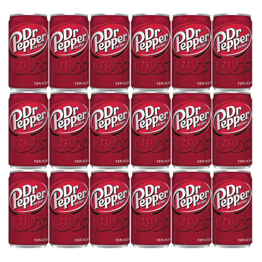 Dr Pepper Soda Mini Cans, 7.5oz Cans (18-Pack) 7.5 Fl Oz (Pack of 18)